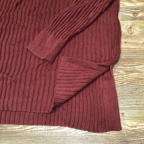 OPEN EDIT Asymmetric V-neck Tunic Sweater In Burgundy. Size XL. NWOT. 12 - Picture 6 of 11